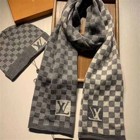 white lv beanie|lv beanie and scarf set.